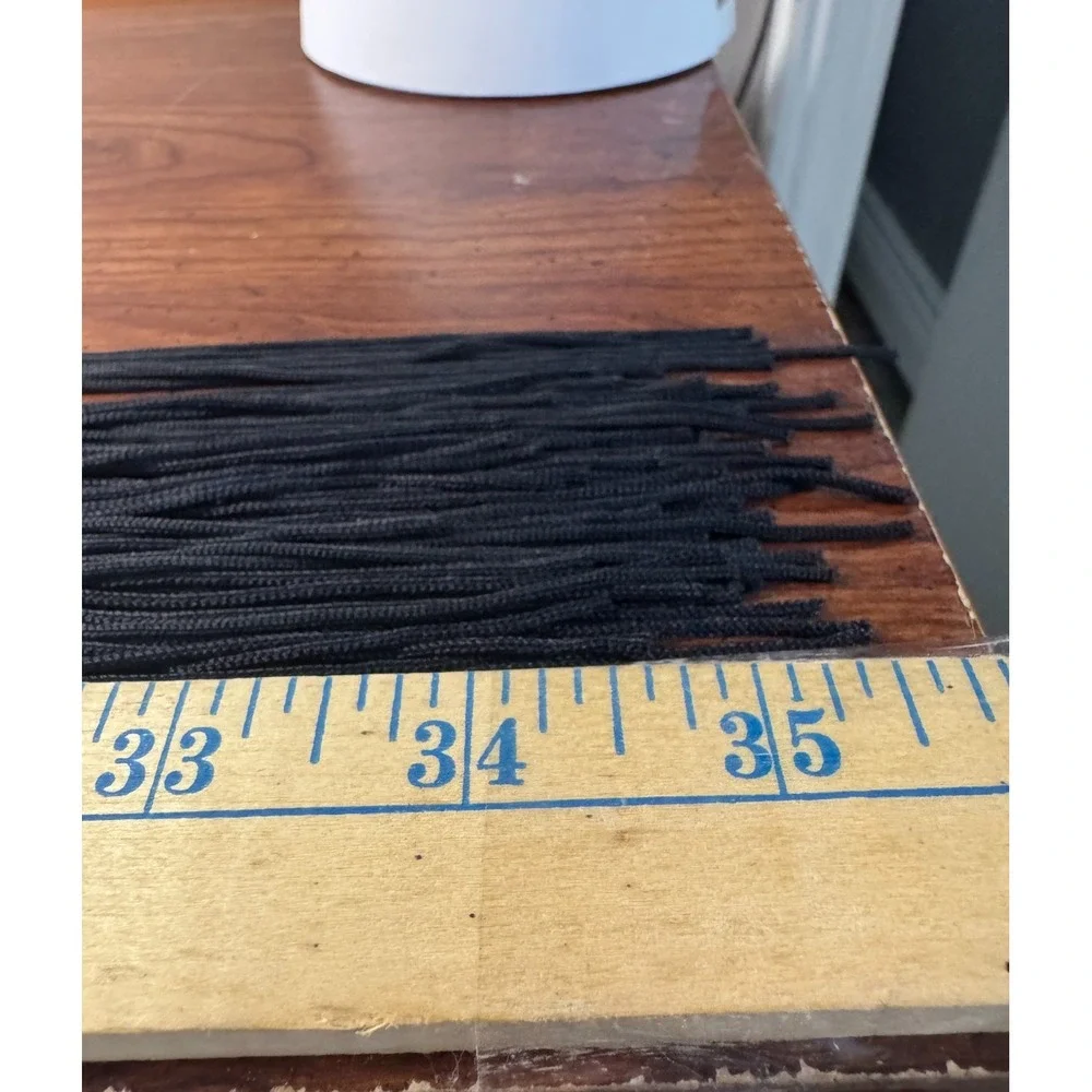 VTG Y2K Black Crochet Silver Beaded Skinny Scarf Neck Tie Fringe Indie Sleaze